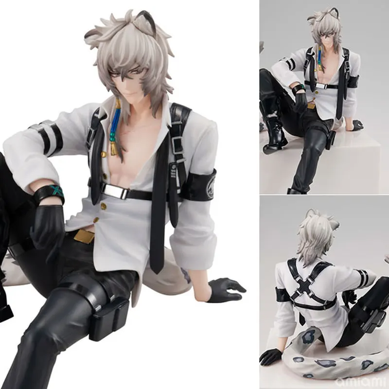 

19cm Pvc Anime Figure In Stock Furyu Noodle Stopper Game Arknights Silverash Sitting Position Ver. Model Action Collection Toy