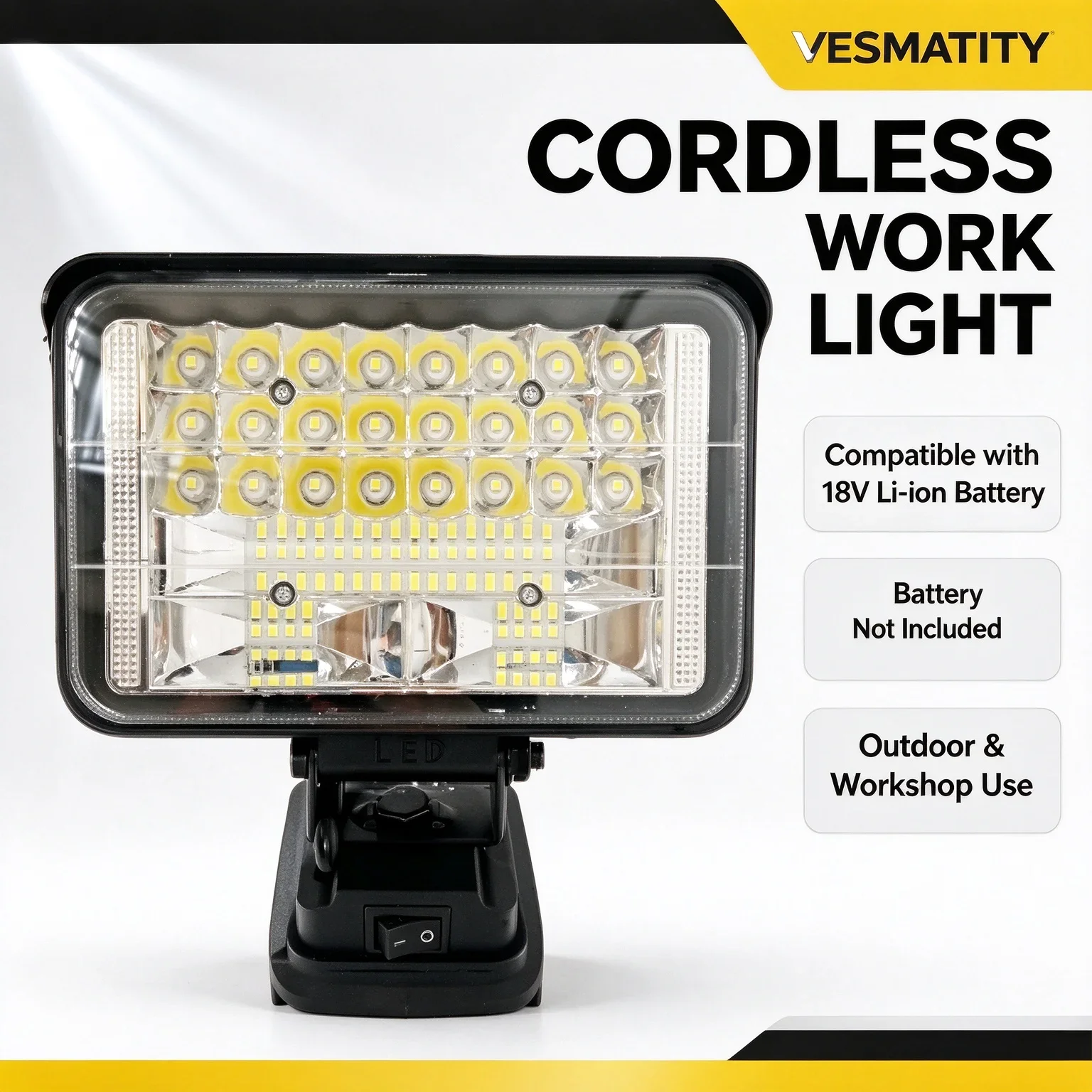 4/5/7 Inch LED Work Spotlight Cordless Portable Handheld Tool Light, Outdoor Fishing Emergency Lamp,No battery
