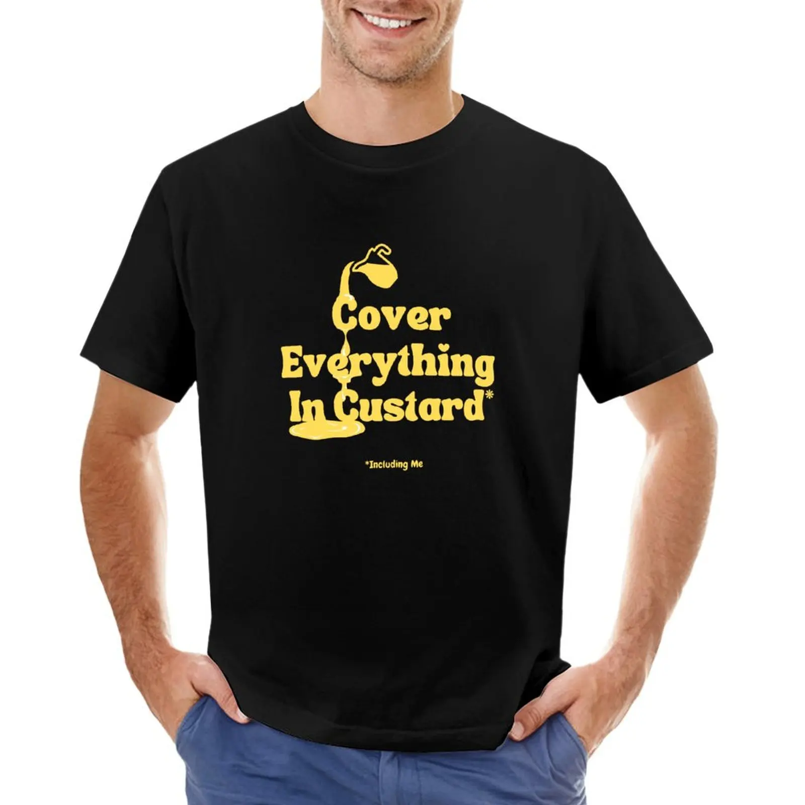 Cover Everything In Custard* Including Me T-Shirt anime stuff blue archive customs plus sizes mens funny t shirts