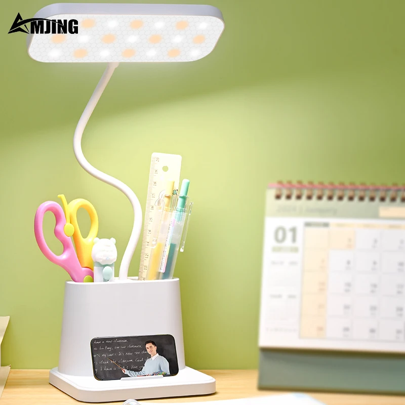 

Chargeable Table Lamp Rechargerble Touch Adjustment Brightness Color Temperature Desk Lamp For Bed Room