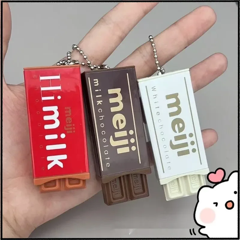 interesting Simulated Chocolate Bendable Fidget  Stress Relief Keychain Pendant For Kids Adults Anxiety Relief Decompression