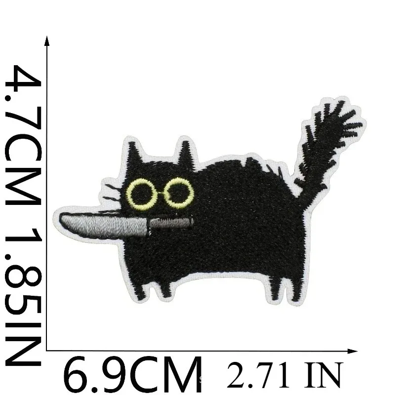 Can Embroidery Cloth Sticker Cute Kitten Patch Sticker Bag Decoration Pink Book Embroidery Chapter Boy Ironing Wholesale