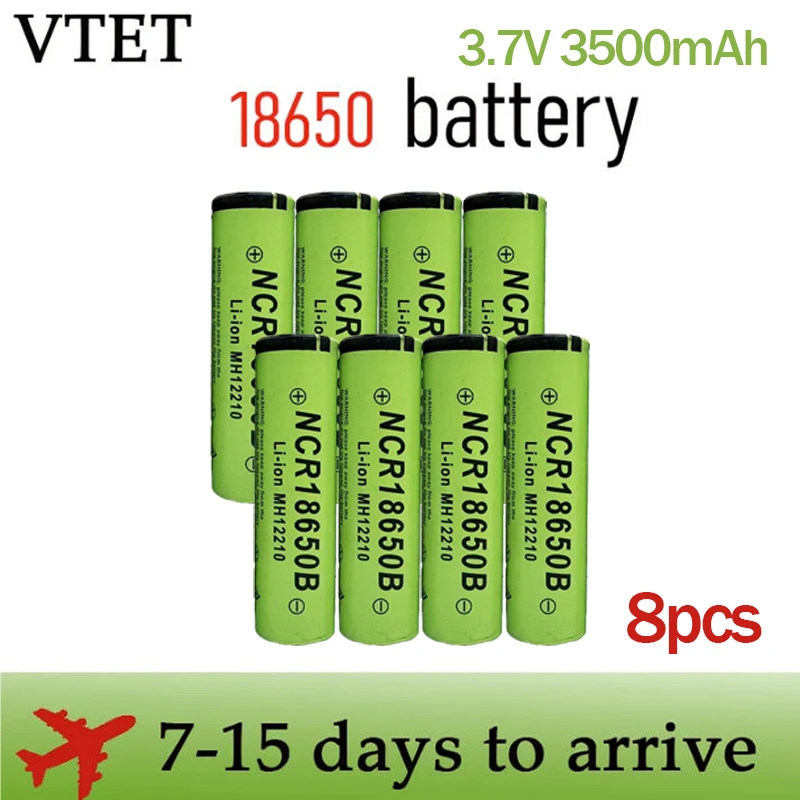 

2026 VTET 18650 3500mAh Discharge INR18650-34B 3.7v 18650 Battery 3.7v Rechargeable Battery Electronic Cigarette Toy Flashlight