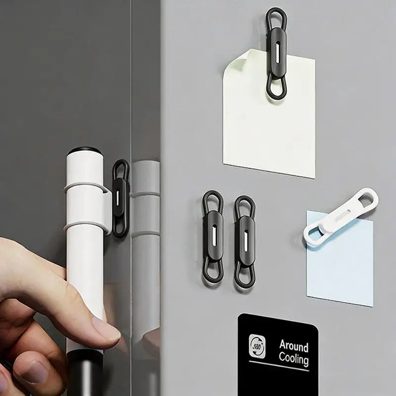 Adjustable Pen Pencil Holder Sticker Magnetic Pen Holder Silicone Pencil Holders For Refrigerator Whiteboards Marker Organizer