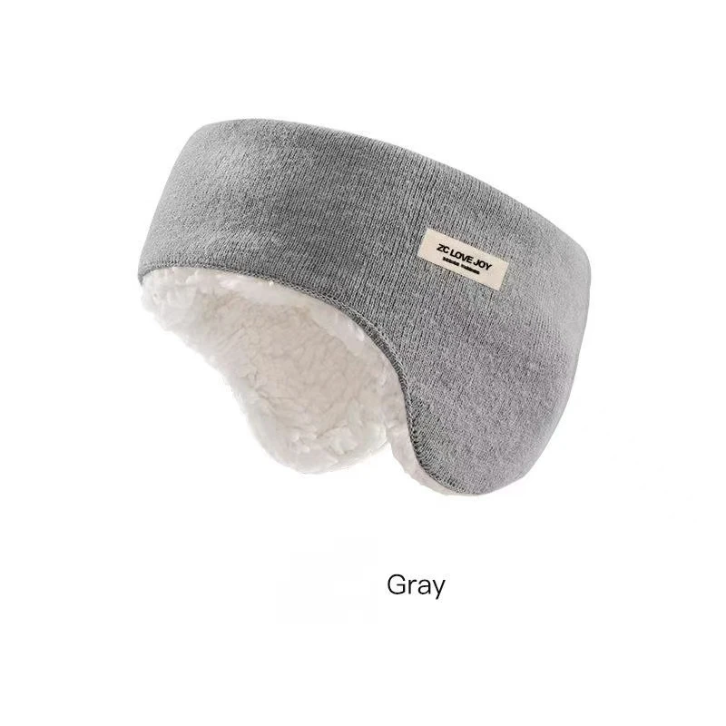 Winter Thickened Knitted Ear Warmer Headband Fleece Lined Warm Ear Protection Windproof Anti-Cold Cycling Outdoor Sport Headwear