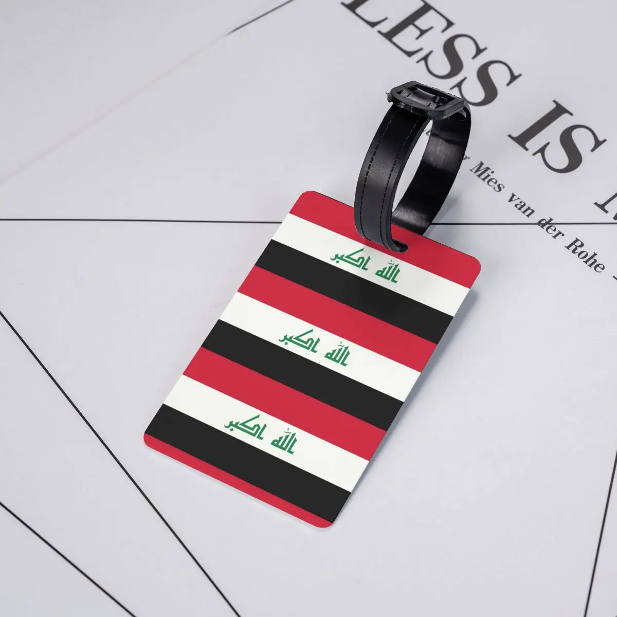 Custom Iraq Flag Luggage Tag Privacy Protection Iraqi Patriotic Baggage Tags Travel Bag Labels Suitcase