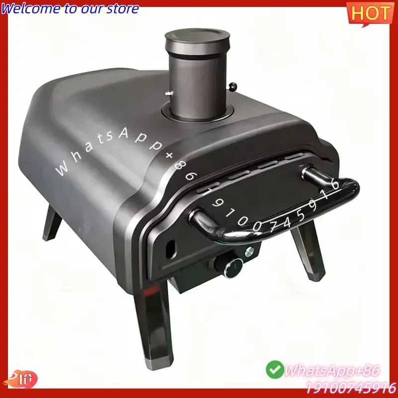2026Hot High Quality 14-Inch Portable Outdoor Grill Commercial Home Use Italian Pizza Oven with Rotating Stone
