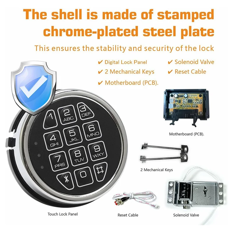 ZIZI Lock Replacement Chrome Digital Keypad Electronic Lock
