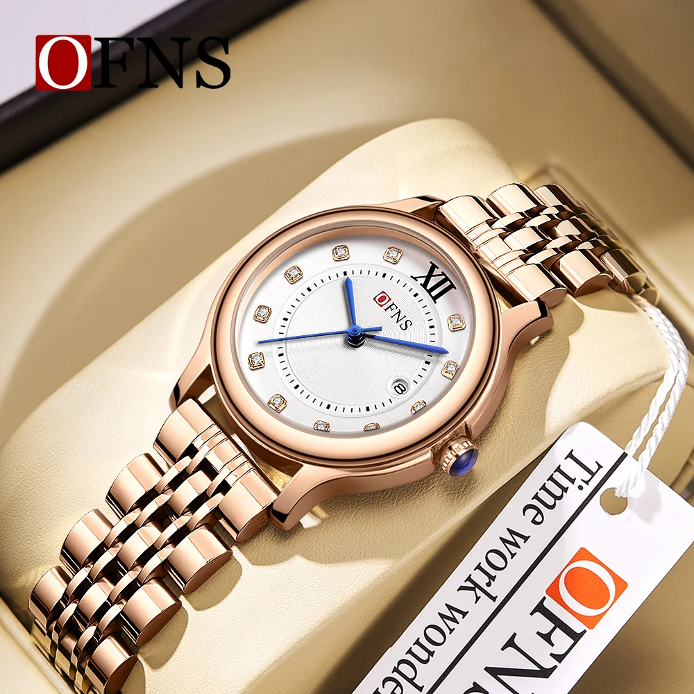 

OFNS Hot selling 1513 Quartz Watch Personalized Trendy Women's Light Luxury Elegant Leisure Calendar Waterproof Women's Watch