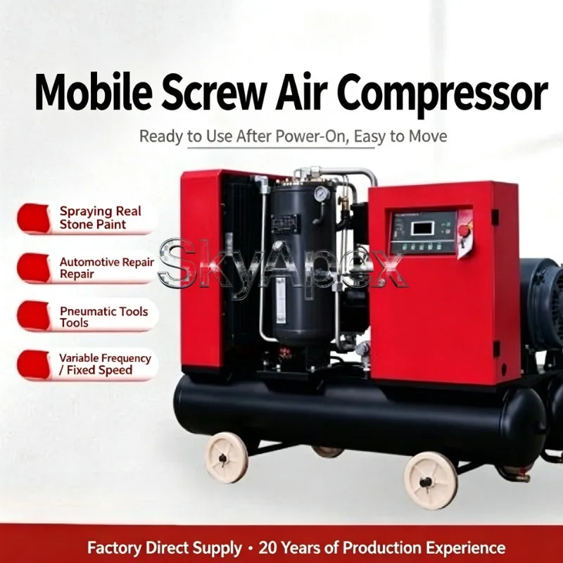 Portable Integrated Screw Air Compressor Mobile Pneumatic Supply Unit For Industrial Workshop Construction Site Working Projects