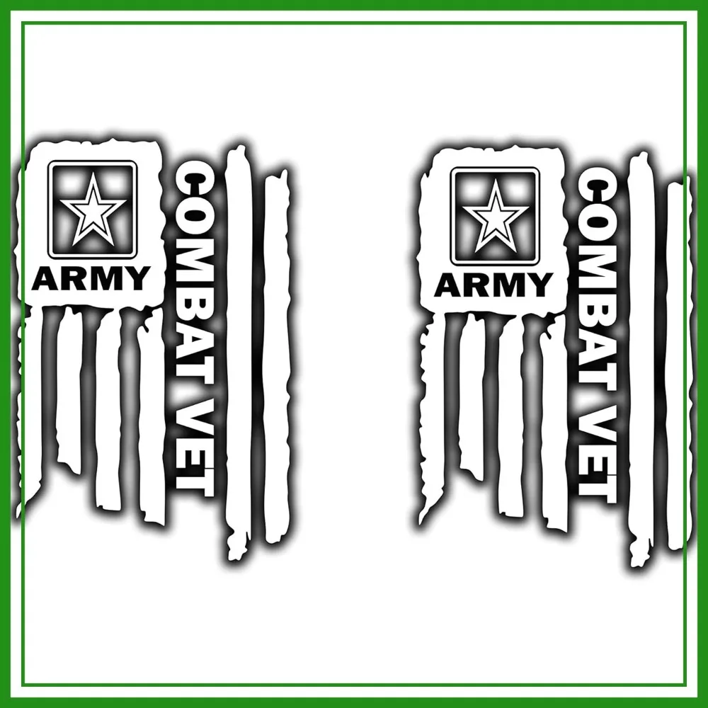 

Distressed US Army Combat Vet Sticker Flag Bumper Vinyl Decal Car Truck Window Laptop White