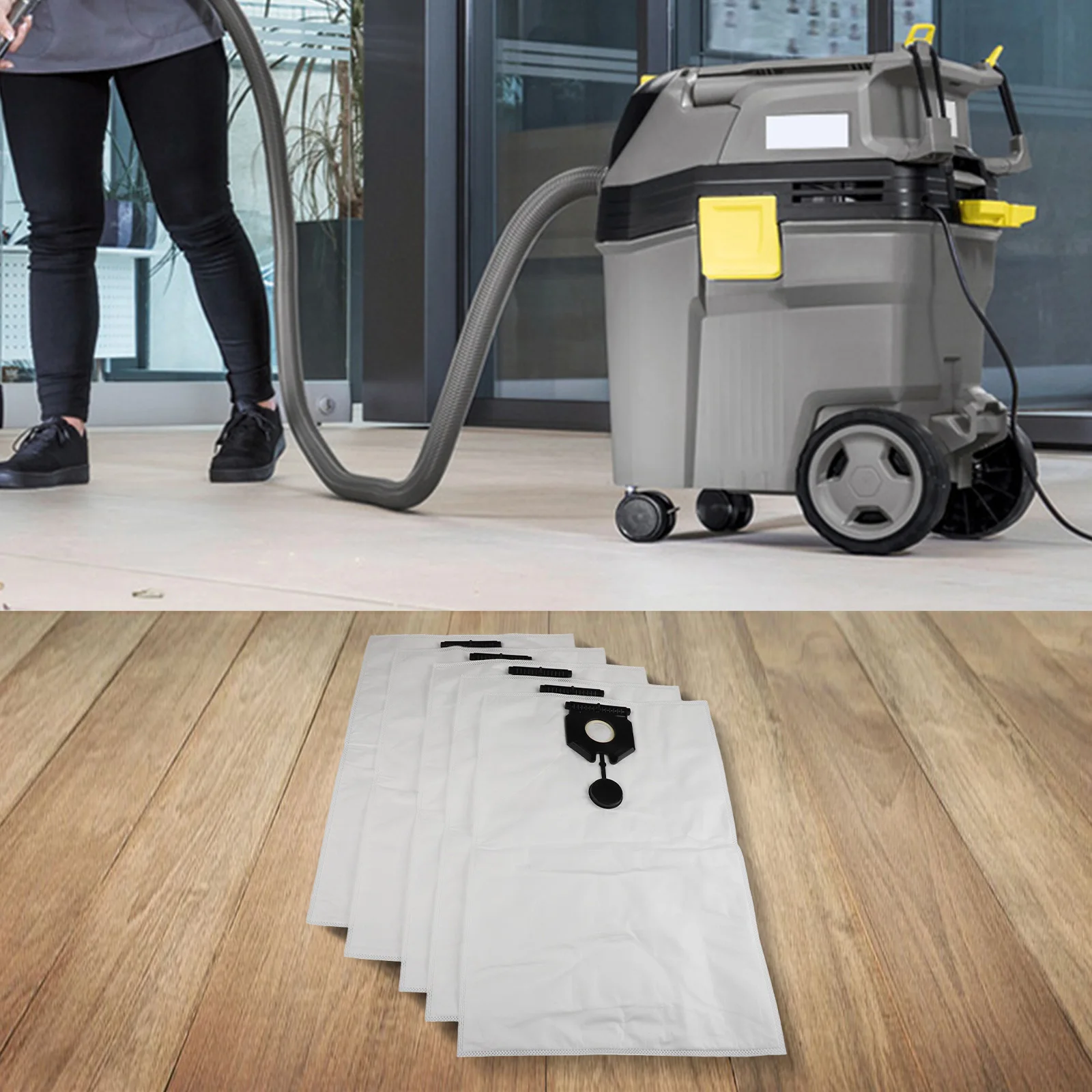 5pcs Dust Bags for Karcher NT 40/1 NT 50/1 Tact 2 889 155 0 Vacuum Cleaner Replacement Kit for Effective Dust Collection