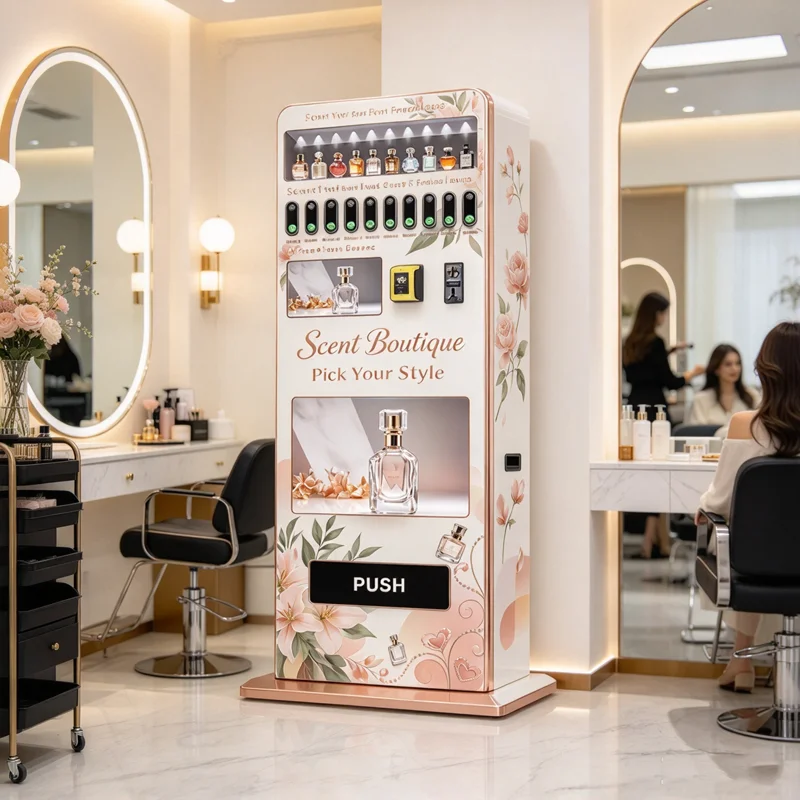 Automatic Vertical Perfume Vending Machine Smart Perfume Spray Dispenser Touch Screen for Mall Business OME