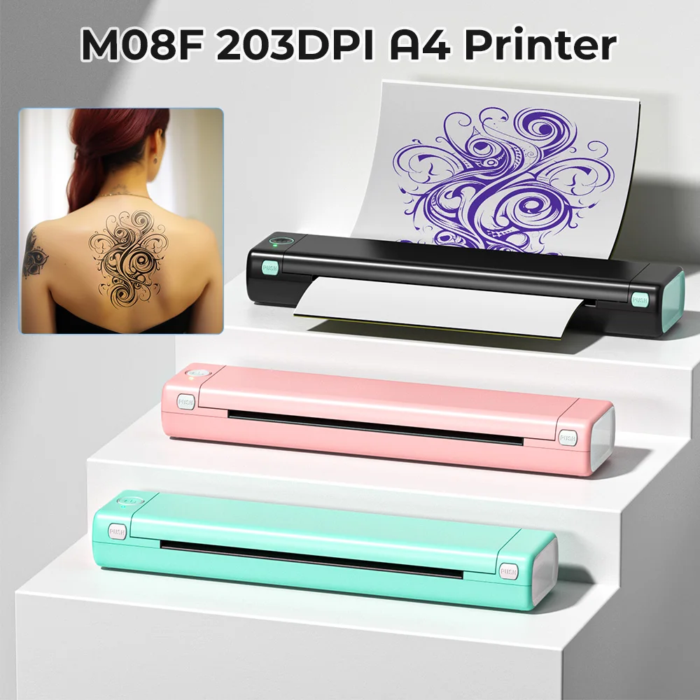 Phomemo M08F A4 Portable Blutooth Thermal Printer Supports A4 Paper Compatible with Android & iOS Phone & Laptop for Office