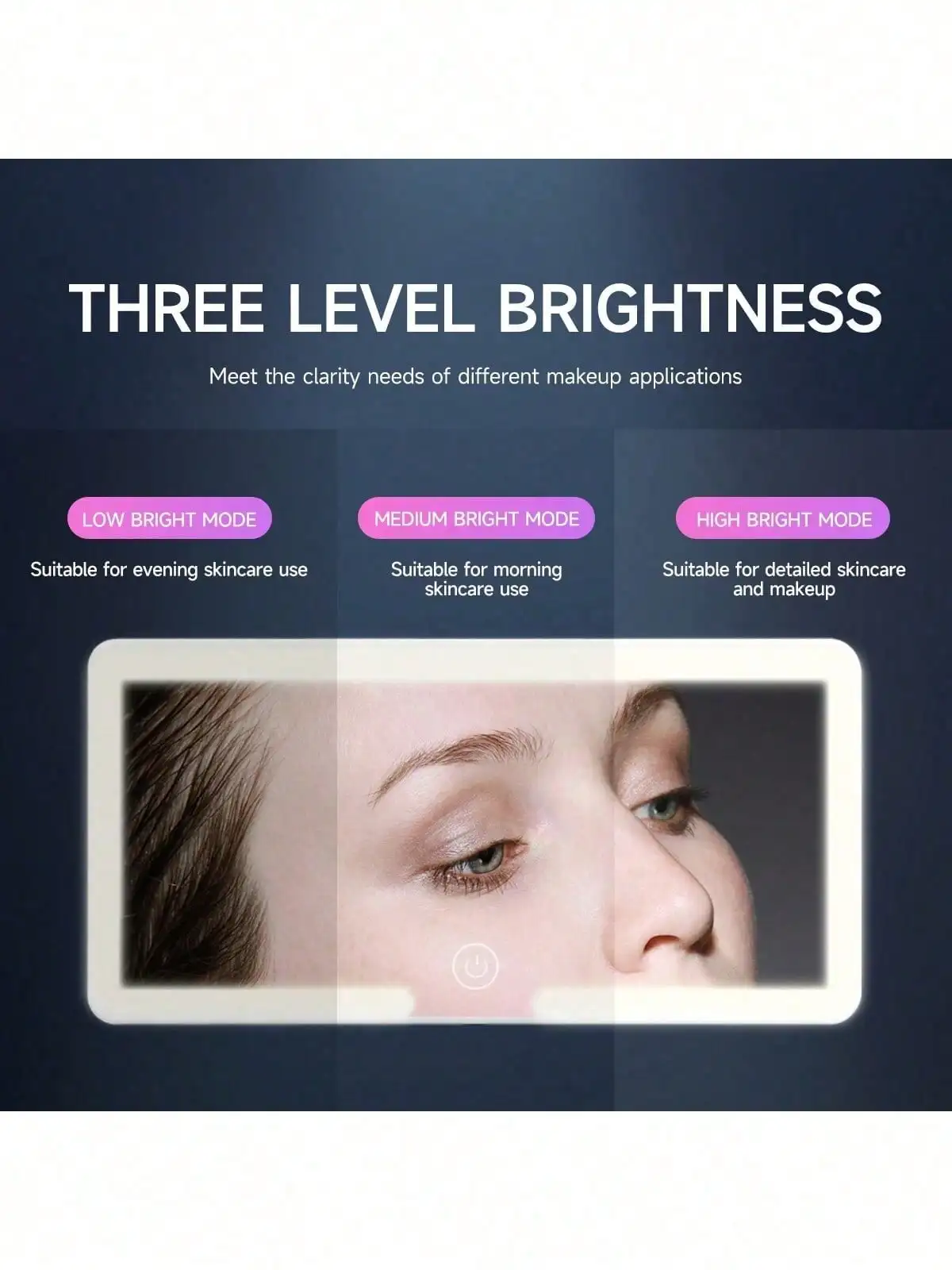 Car Sun Visor LED Vanity Mirror,Intelligent Touch LED Car Makeup Mirror - 3 Light Modes & 60 LEDs - Rechargeable & Dimmable Touch Control - Perfect For On-The-Go Makeup, Universal Car Interior Accessory For Cars