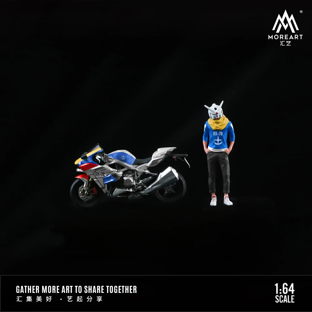 Moreart 1:64 RX-78 mecha motorrad puppe set