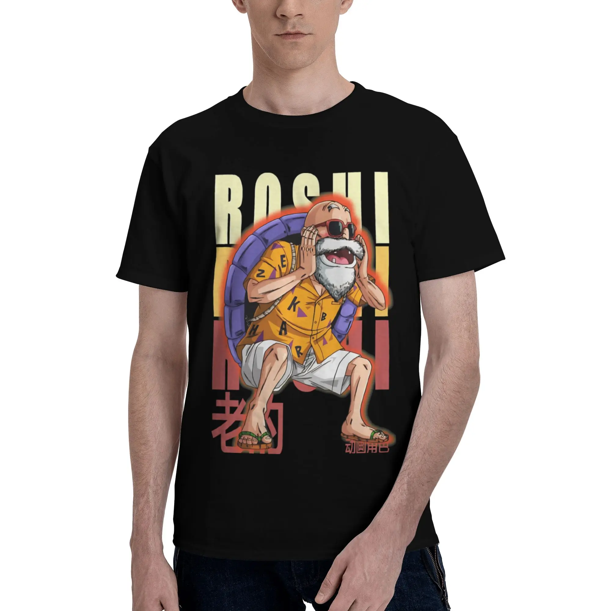 Roshi  Classic Men's T Shirt Goku Casual Tees Short Sleeve Crew Neck Cotton New Arrival Tops T-Shirt