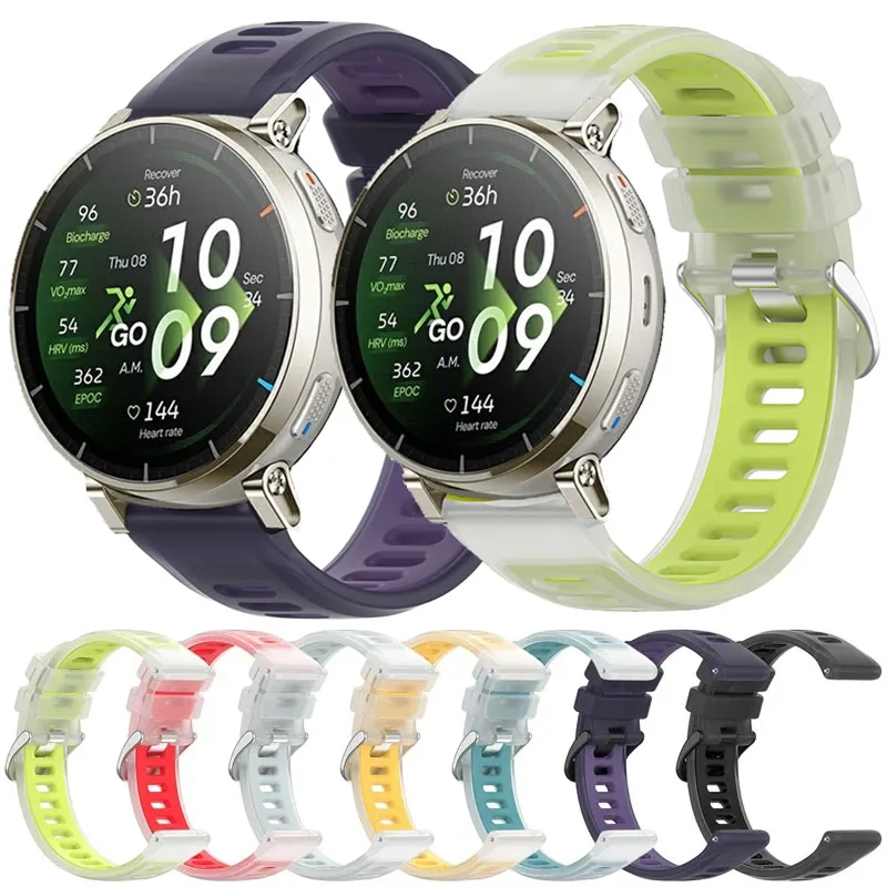 22 mm 20 mm transparentes Silikonband für Amazfit Active 3 Premium/Active 2/Active Max/Balance 2/Bip 6 5 3/Helio/GTS 4 3 2mini/GTS