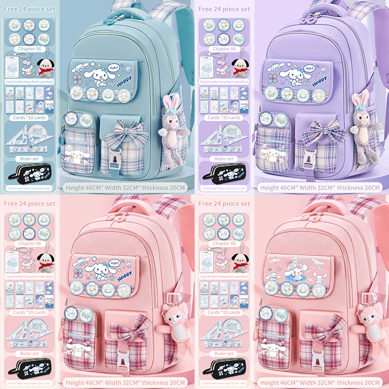 Sanrio Cinnamoroll Cute Fashion Printing Escuela Student Campus Backpack Mochilas Aestethic Bag Kawaii Large Capacity