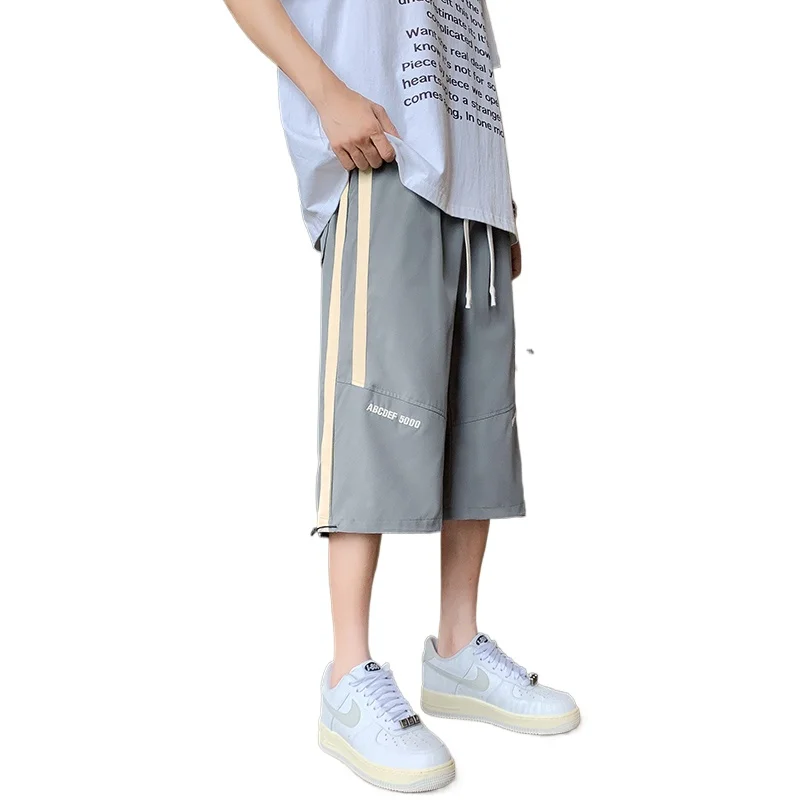 

Men's Fashion Ice Silk Shorts Summer New Loose 7-Point Pants Daily Commute Business Travel Streetwear Indoor Leisure Trousers
