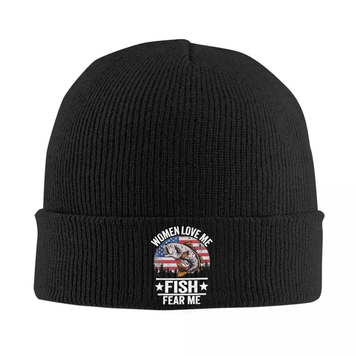 new Women Want Me Fish Fear Me Knit Hat Beanie Autumn Winter Hat Warm Fashion Funny Bass Caps for Men Women