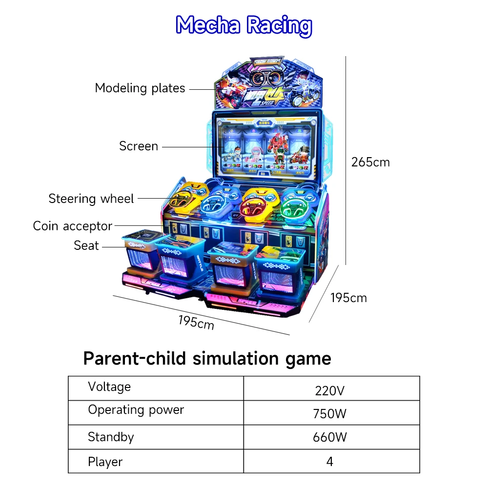 Crazy Speed Car Racing Game Machine, Driving Sim, 3D Coin Operated Arcade, Race Video Game Machine