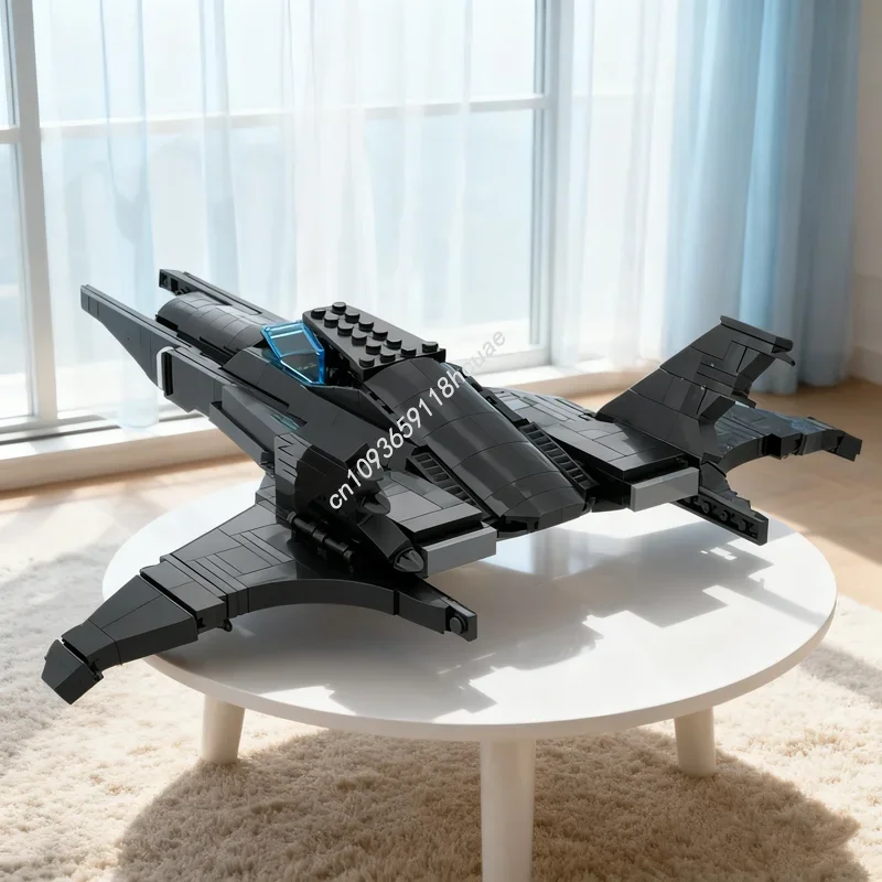 595pcs MOC Arkham Asylum Batwing Super Heroes DCD Model Festival Gift Building Blocks DIY Creative Idea Education Toy