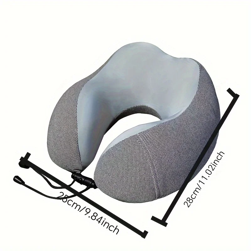 

Memory Foam U-shaped Neck Pillow with Acrylic Liner and Polyester Blend Cover - Machine Washable, Lightweight, Stain Resistant,