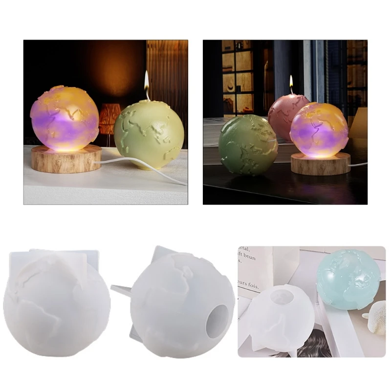 Earth Mold for Candle Making Mold,3D Epoxy Resin Casting Mold for DIY Desktop Ornaments