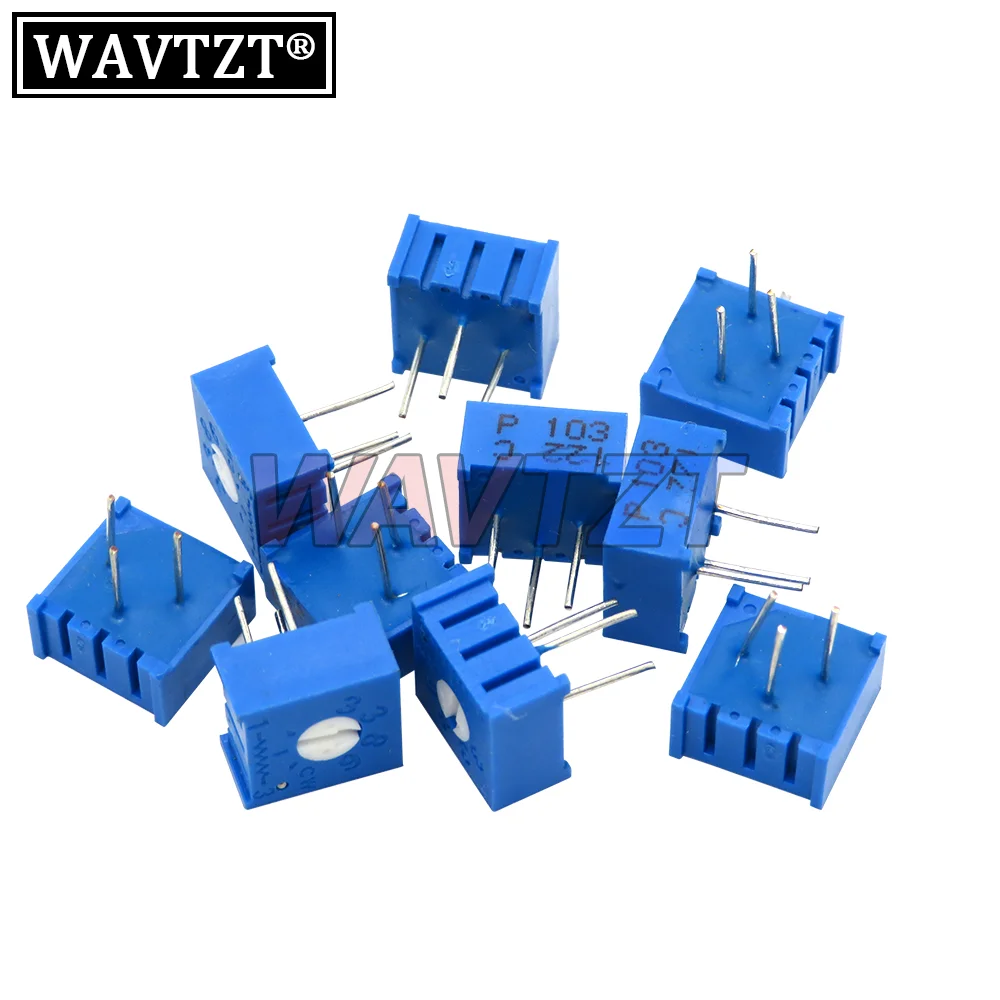

10PCS 3386P Potentiometer Precision Adjustable Resistance 100 200 500 Ohm 1K 2K 5K 10K 20K 50K 100K 200K 500K 1M Potentiometer