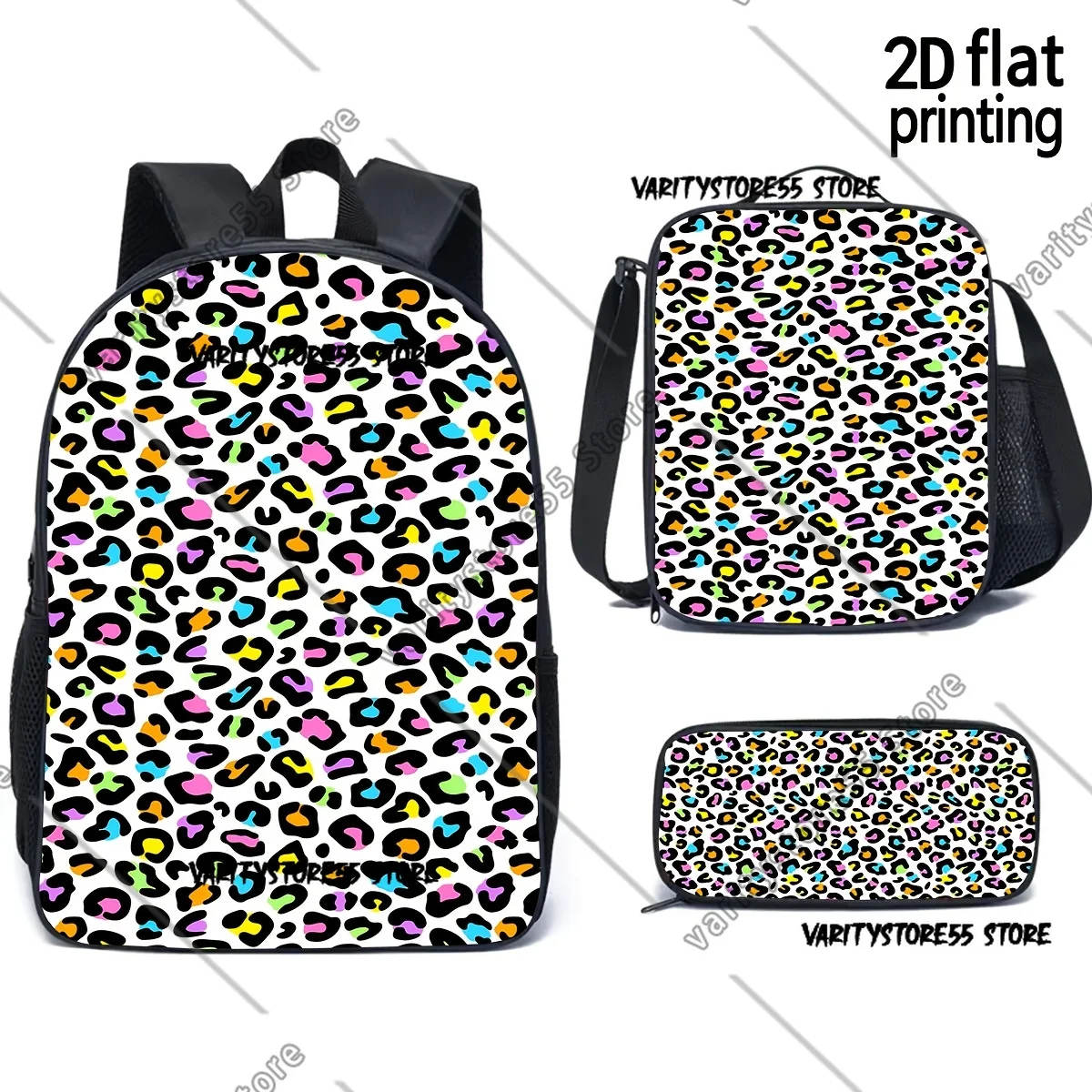 

Красочный рюкзак с леопардовым принтом для школьников (мальчиков и девочек), сумка для ноутбука, 3 предмета: сумка для обедов с термоизоляцией, пенал