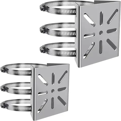 스테인레스 스틸 실외 카메라 폴 브래킷 - 볼 카메라용 조절식 클램프, 시멘트/수직 폴 마운트 - 안전한 벽 고정