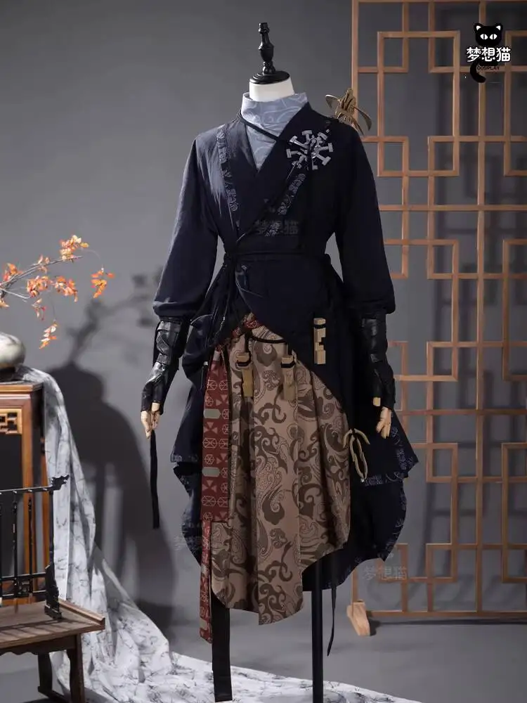 

Новая карнавальная униформа WhereWindsMeet Fiesta для Хэллоуина: костюм ученицы школы боевых искусств Ink Mountain Road для женщин