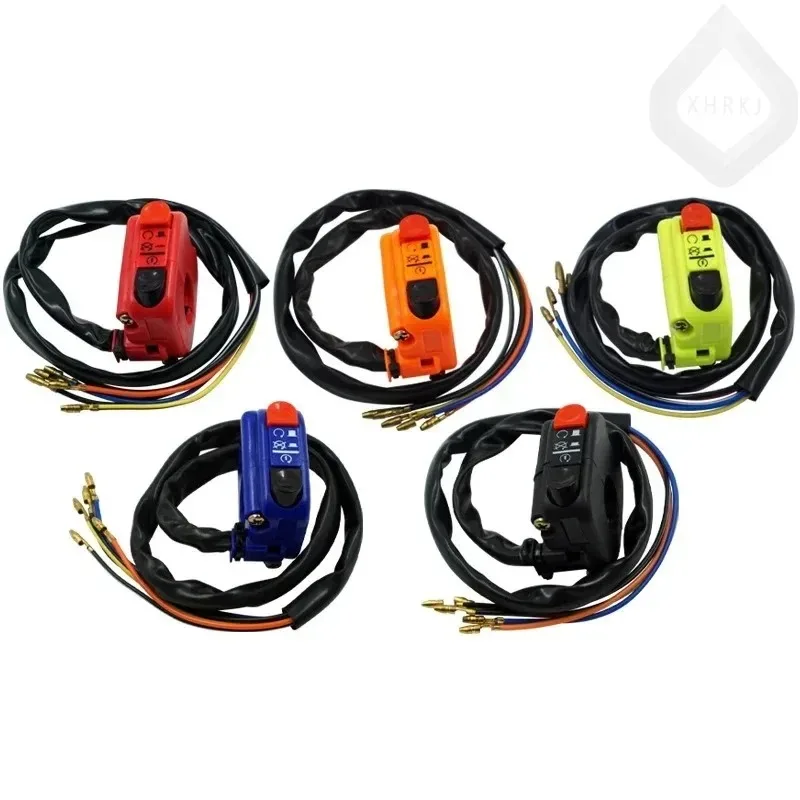 مفتاح مقود الدراجة النارية ATV العالمي الكلاسيكي مع مخرج لهب المبتدئ ومصباح LED مزدوج الفلاش