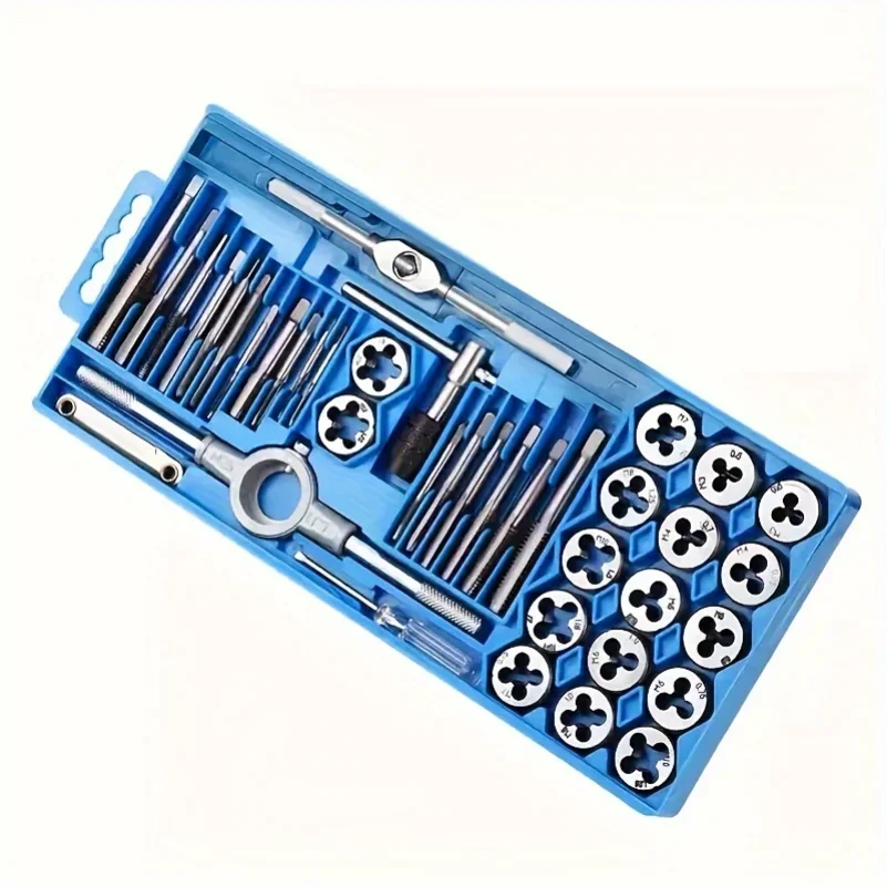 

12/20/40pcs Ultimate Hand Tap and Die Set - Complete M3-M12 Screw Thread Plugs, Straight Taper Reamer Tools for DIY Enthusiasts