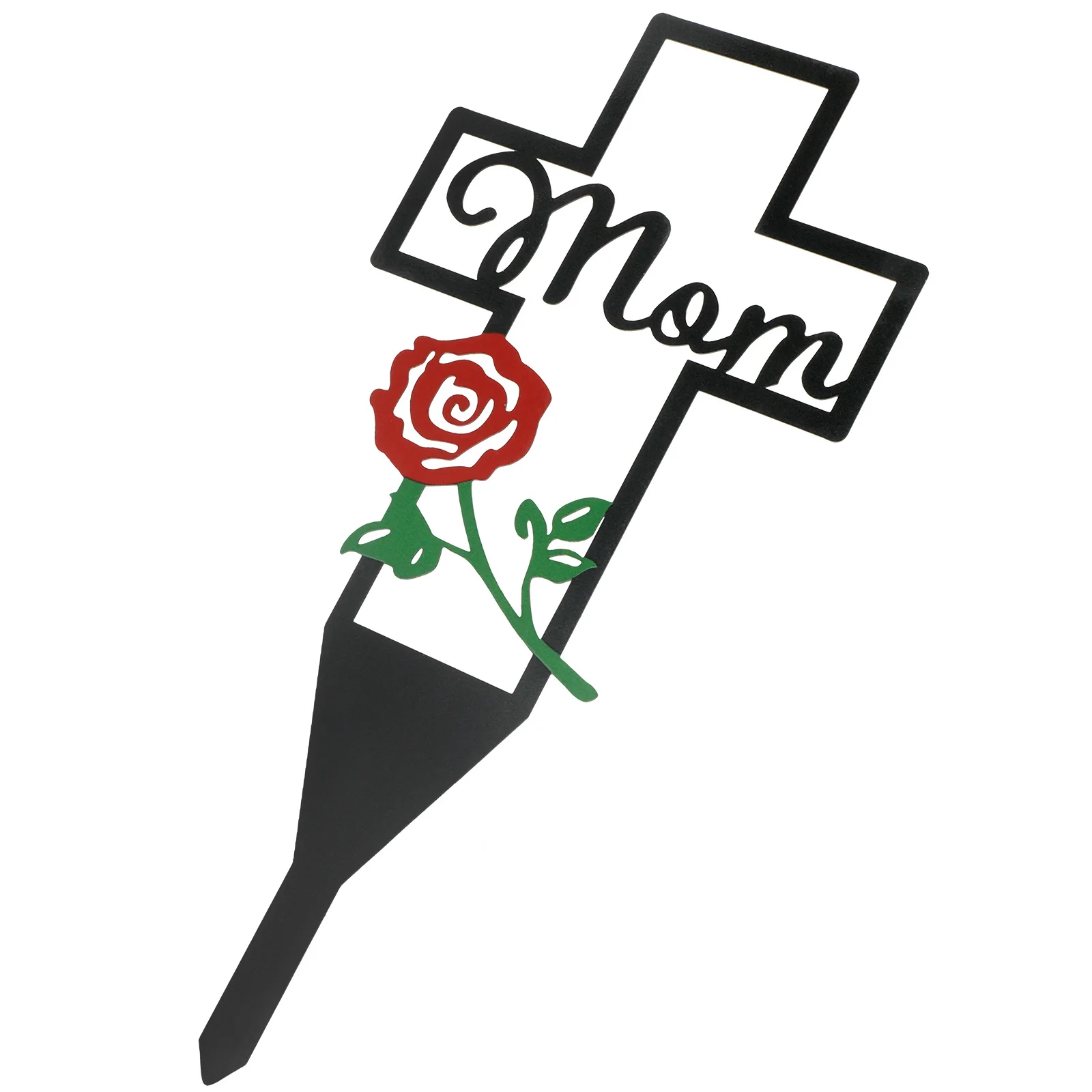 

Memorial Cemetery Cross Stake Garden Yard Decoration Grave Marker For Mom Lawn Ornament Courtyard Insert Adornment Land