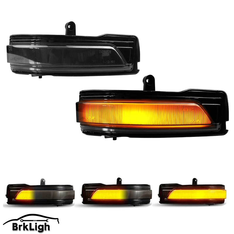 

LED Sequential Dynamic Mirror Turn Signal Lights, 2 Pack(LH+RH) LED Amber Blink Rear View Mirrors Indicator Lamps for Dodge Ram
