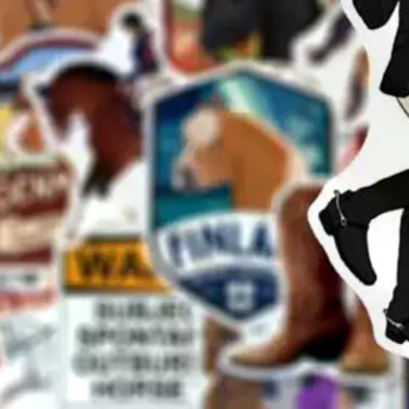 50 autocollants mignons de graffiti de chevaux à cheval pour ordinateur portable, moto, planche à roulettes, réfrigérateur, guitare, jouet - Autocollants imperméables