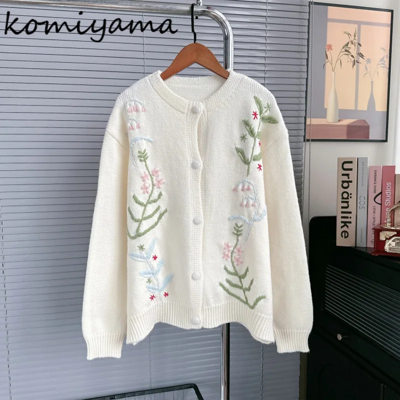 

Hook Flower Cardigan Japanese Sweet Woman 2025 Sweater Autumn Winter Ropa De Mujer V-neck Knit Cardigans Long Sleeve Clothes