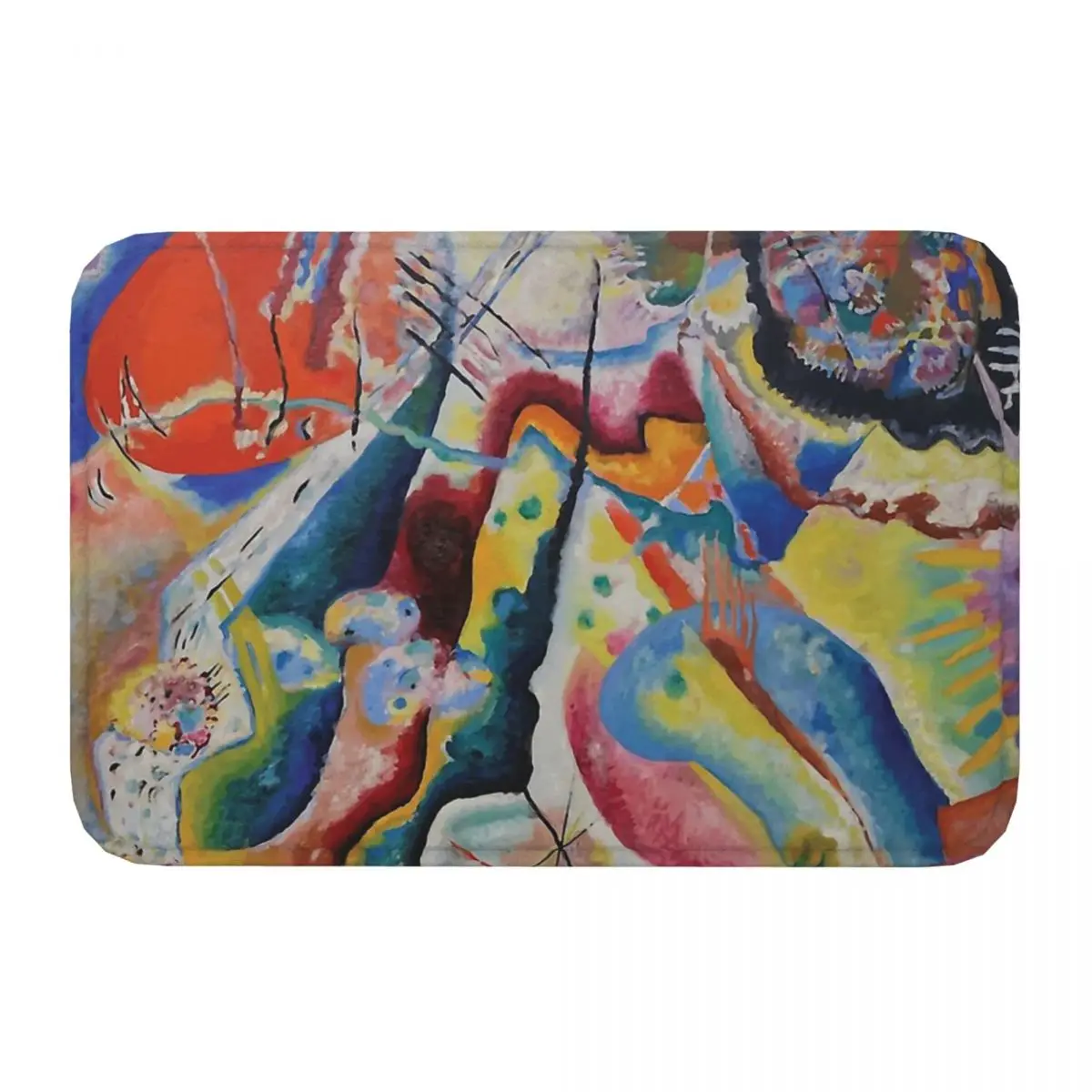 Red Chalkboard Wassily Kandinsky Anti-Slip Doormat Living Room MatRussian Painter Balcony Carpet Welcome Rug Indoor Decor