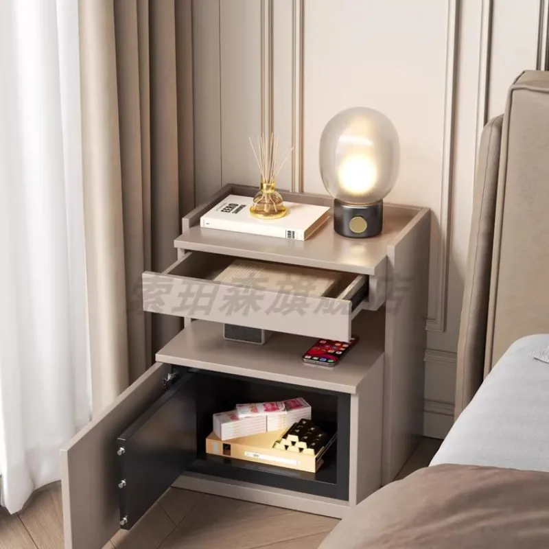 

Wood Bedroom Bedside Table Mobile Cabinets Living Room Nightstand Storage Luxury Organizer Mesitas De Noche Trendy Furniture