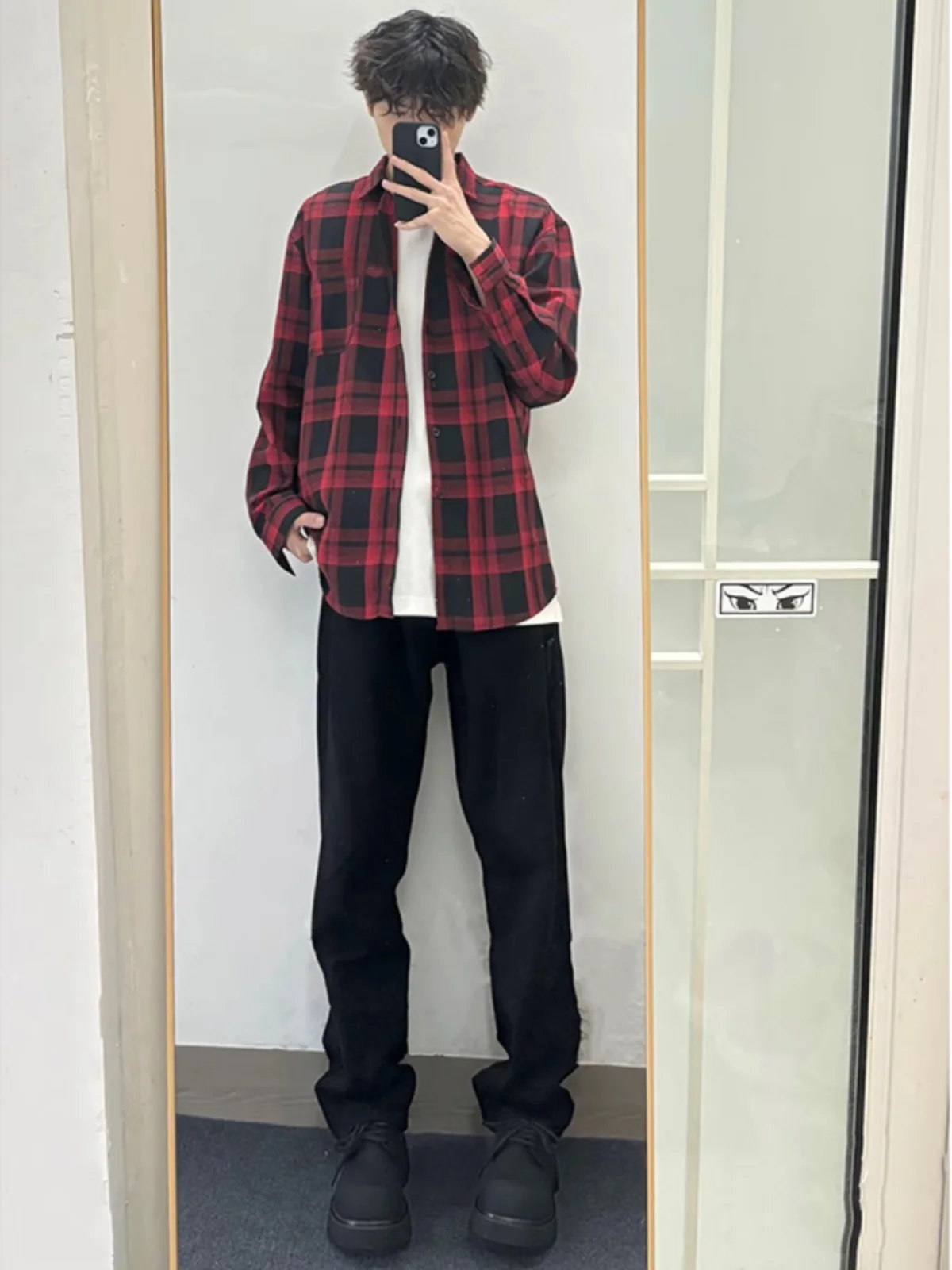 

Bla Soft Straight Leg Jeans Men's Long Tapered Slim Fit Bootcut Denim Pants mid Waist Youth Trend Autumn Wear Resistant