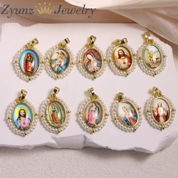 10PCS, European and American Religious Virgin Mary and Jesus Pendant Necklace for Women Christian Jewelry