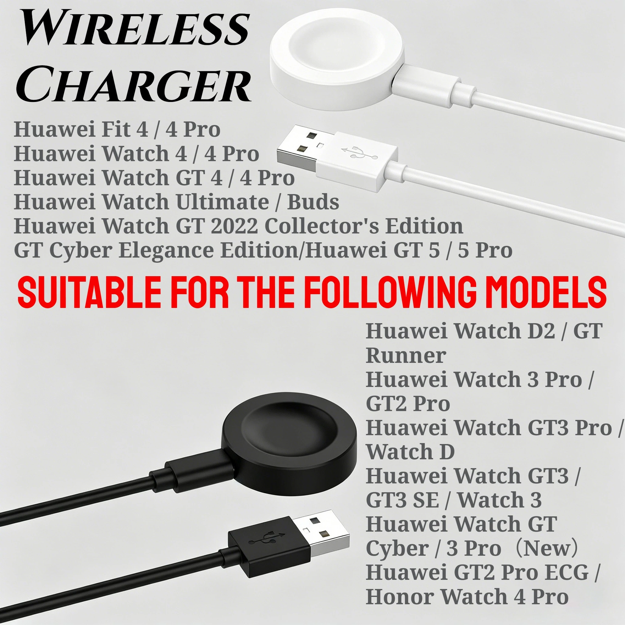 Runners Gear - เครื่องชาร์จไร้สายแบบรวมสำหรับ Huawei Watch 5 4 3