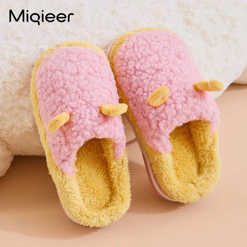 Children Home Shoes Cashmere Cotton Slippers Kids Cartoon Warm Shoes Boys Girls Slippers Indoor Home Winter Baby Kids Shoes