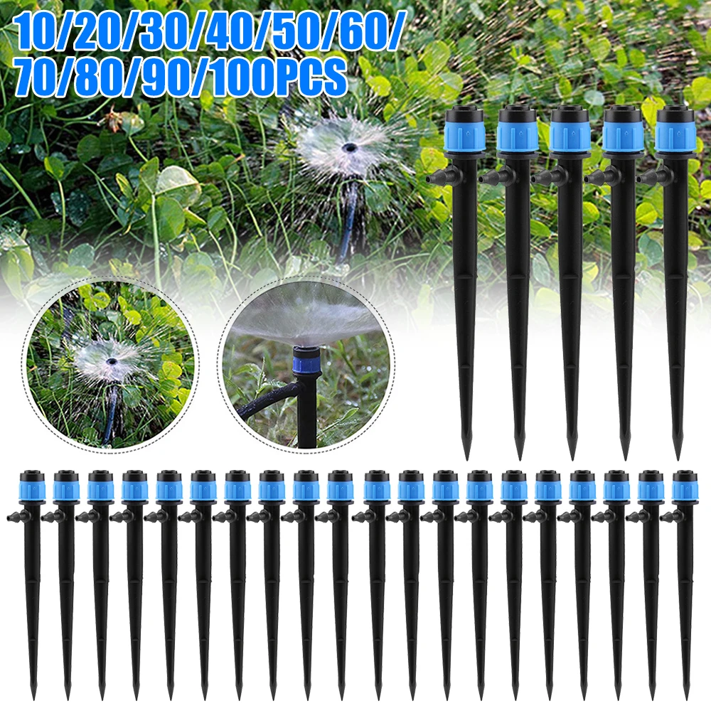 10-40PCS 360° Rotation Sprinkler Watering Dripper Garden Farming Flower Lawn Irrigation Nozzle Locked Connect 1/4 Hose