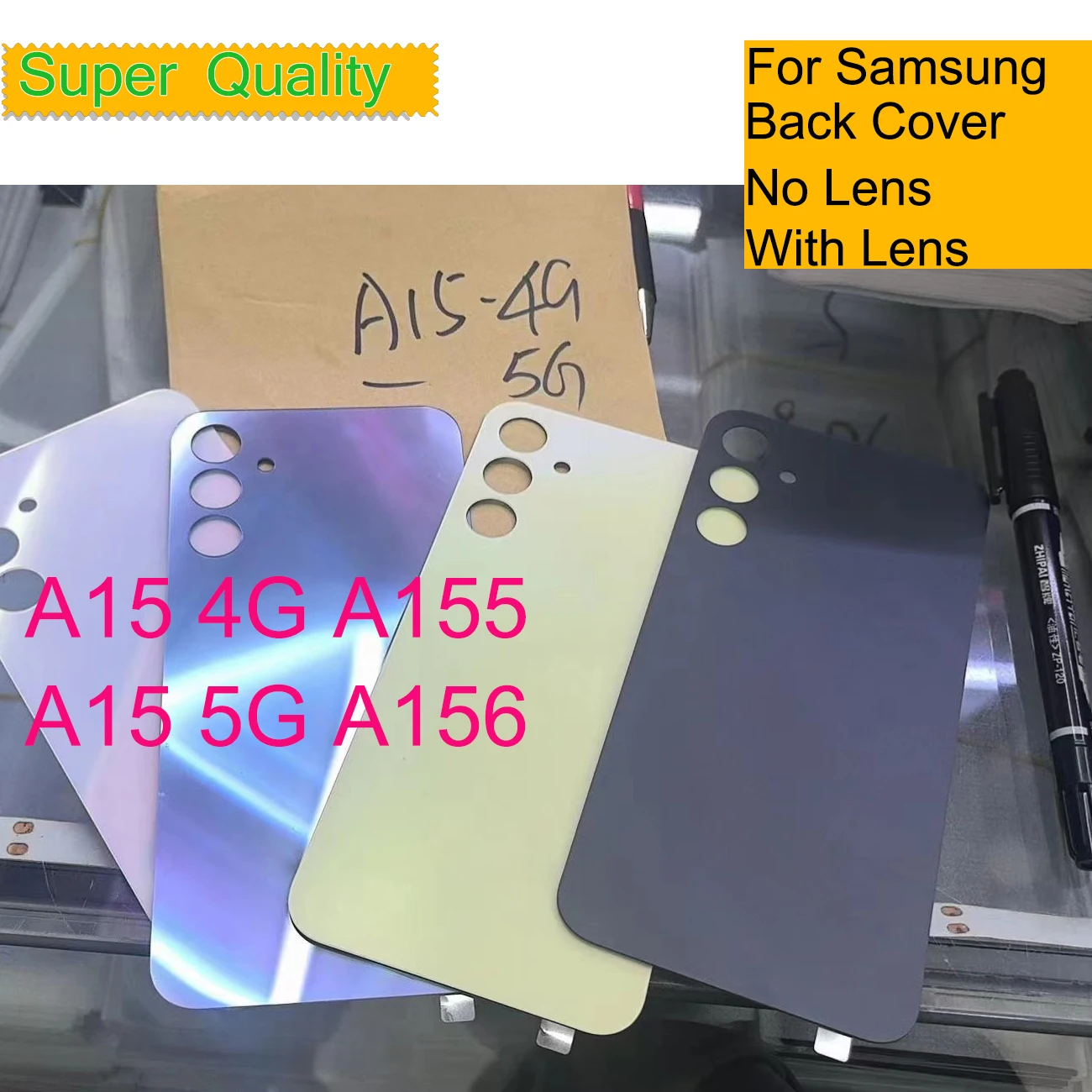 10Pcs/Lot For Samsung Galaxy A15 A155 and A15 5G A156 Housing Back Cover Real Case Battery Door Chassis Housing Replacement