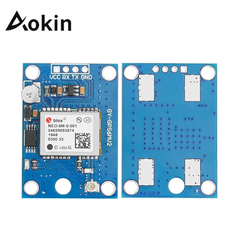 Aokin GY-NEO6MV2 وحدة NEO-6M GPS الجديدة NEO6MV2 مع التحكم في الطيران EEPROM MWC APM2.5 هوائي كبير لاردوينو 6MV2