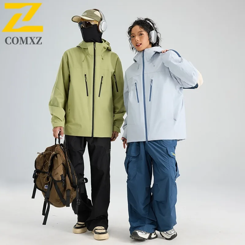 COMXZ 2025 Autumn Winter Polyimide Tech Fleece Couples Jacket Two Piece Set Windproof Waterproof Outdoor Sports  tactics Coat