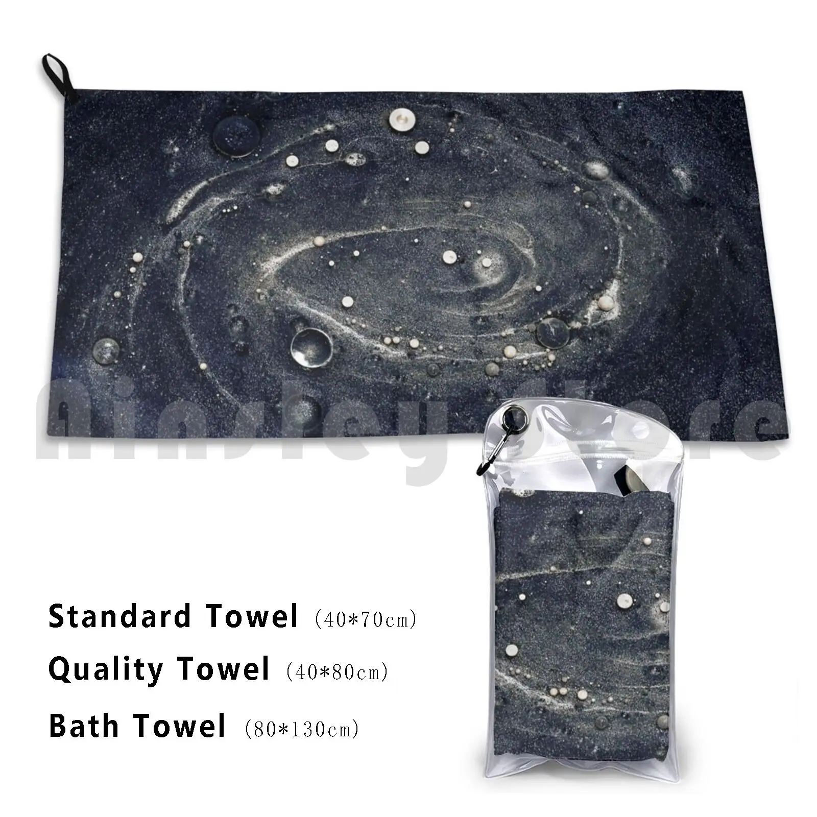 Galaxy Mix Custom Towel Bath Towel Galaxy Paints Oil Acrylic Fantasy Space Universe Black Purple Stars Dark